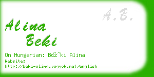 alina beki business card